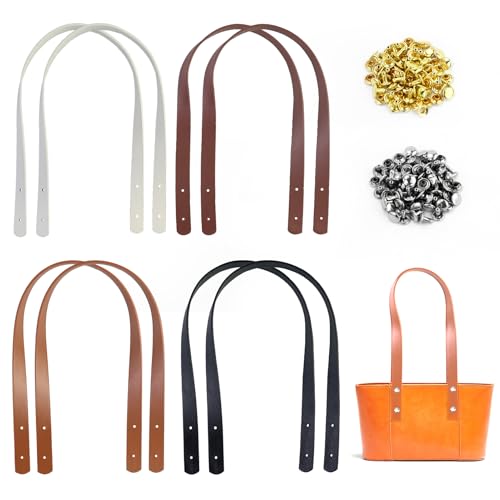 Manopole per borse in pelle 60 cm, 8 cinghie da tasca, 4 colori, con manico per borse, in pelle, per 64 borchie, in pelle, per borsa fai da te, borsa