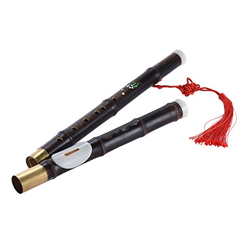 YIWENG Detchable Natural Black Bawu Ba Wu Querflöten Rohr Musikinstrument in G Key für Anfänger Musikliebhaber als Geschenk,Bawu