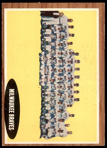 1962 Topps #158 NRM Braves Team Milwaukee Braves (Baseball Card) (Normal Tint) VG Braves