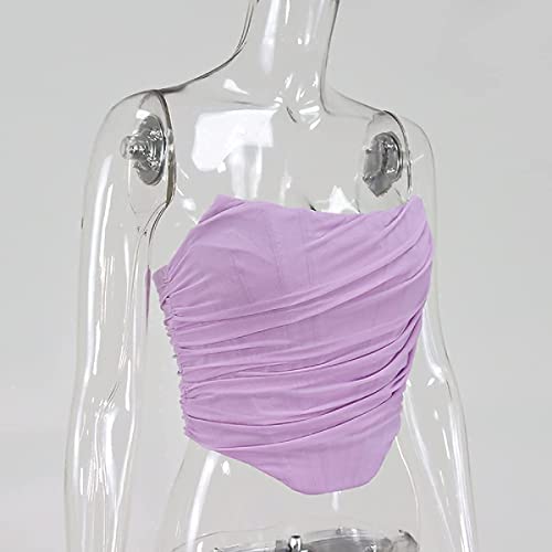 Image of Modegal Women's Strapless Boned Mesh Bustier Corset Bodyshaper Crop Top | Vintage Backless Bustier Zip Back Corset Bodyshaper Crop Top