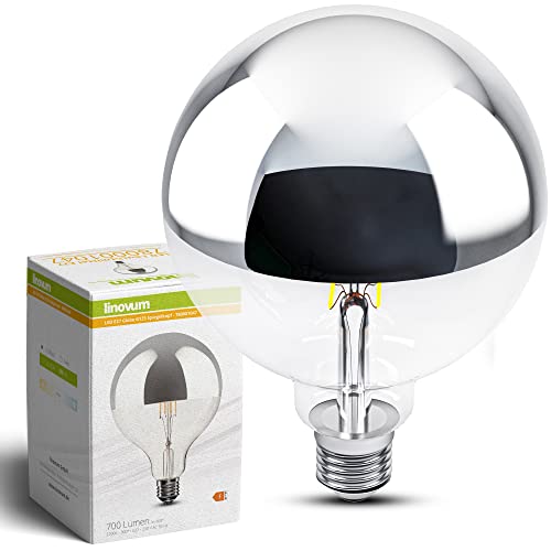 linovum E27 LED Vintage Filament Globe XXL - G125 Kopfspiegel Leuchtmittel 2700K warmweiß 7W