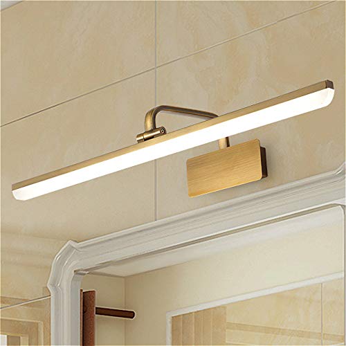 Susuo Adjustable Bathroom Vanity Light With Swivel Lamp Head,Long Shade Makeup Light Led Neutral Acrylic Wall Sconce Modern Led Vanity Lights For Mirror,Antique Brass Finish #TOP26