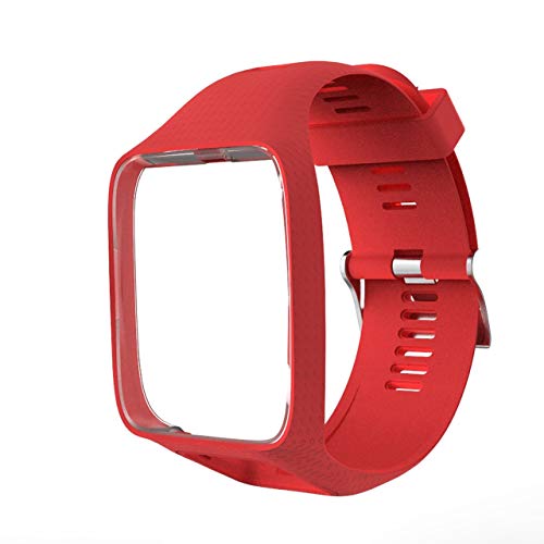 Watchband for Tom Tom 2 3 Series Watch Strap Silicone Replacement Wrist Band Strap For TomTom Runner 2 3 GPS Watch(red) Jasnyfall