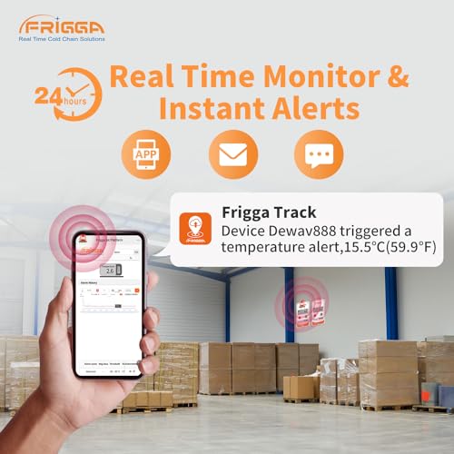 Frigga V5C 4G/5G Registrador de Dados de Temperatura E Umidade Em Tempo Real, de Uso Único, 28.800 P
