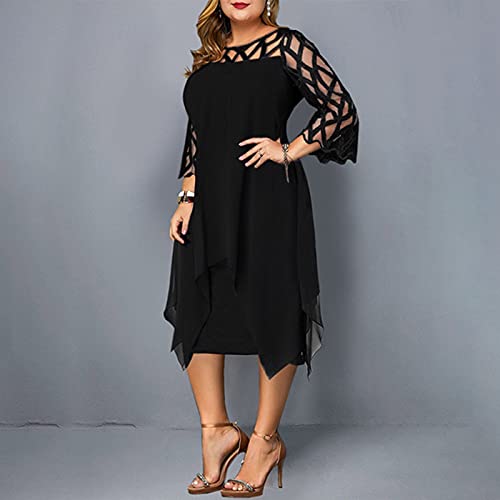 LOPILY-Abendkleid-Damen-Grosse-Groessen-Off-Shoulder-Spitzenkleid-Bodenlang-Volant-Maxikleid-Schulterfrei-Elegant-Cocktailkleid-Hoch-Tailliert-Festkleid-fuer-Mollige-Ballkleid-Plus-Size