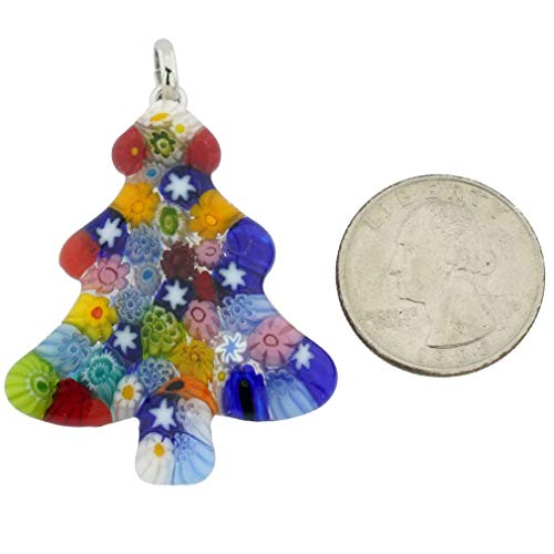 Glass Of Venice SM_MM0160 Murano Glass Italian Millefiori Christmas Tree Pendant Necklace Multicolor thumb #5