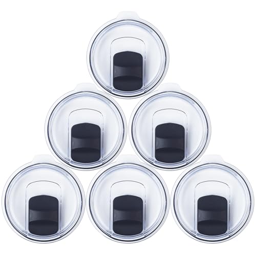 6 Pack 20 oz Tumbler Lid, Magnetic Slider Replacement Lids for YETI 20 oz Tumbler, 10/24 oz Mug and 10 oz Lowball, Spill Proof Cup Lids Covers Compatible for Ozark Trail, Old Style Rtic, BPA Free