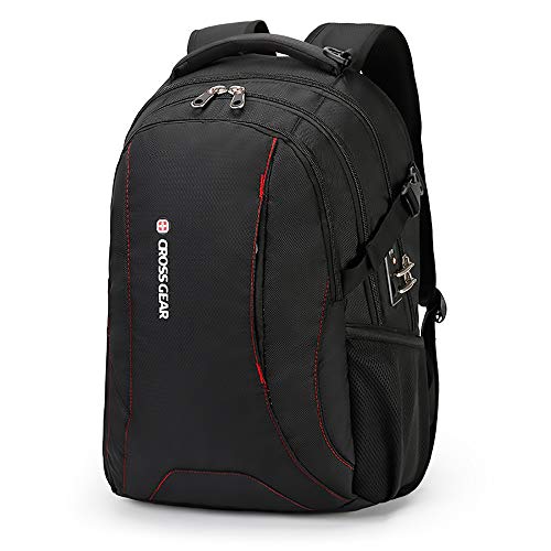Mochila Masculina Adventure c/Cadeado embutido e Conector USB Crossgear Preta