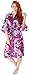 Simplicity Luxurious Kimono Robe in Silky Peacock Floral Print.Pockets, Purple