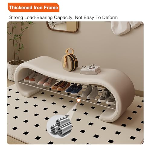 Banc de rangement chaussures à 2 niveaux compact et pratique - 5