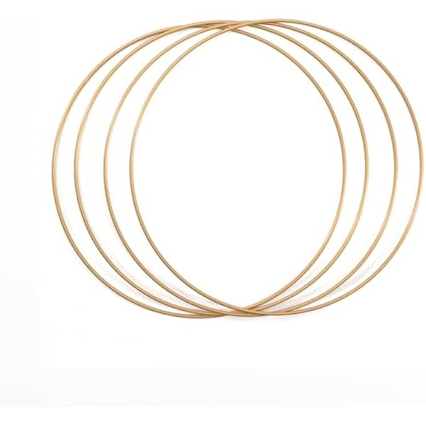 Vaessen Creative Pierścienie metalowe Ø 25 cm, 3 mm, antyczne złoto, 4 sztuki