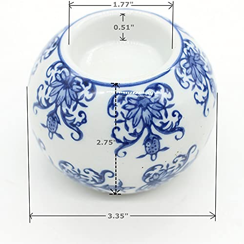 Porcelain Candle Holder Tealight Candleholders Blue And White Decorative Chinoiserie Decor (B7) #TOP3