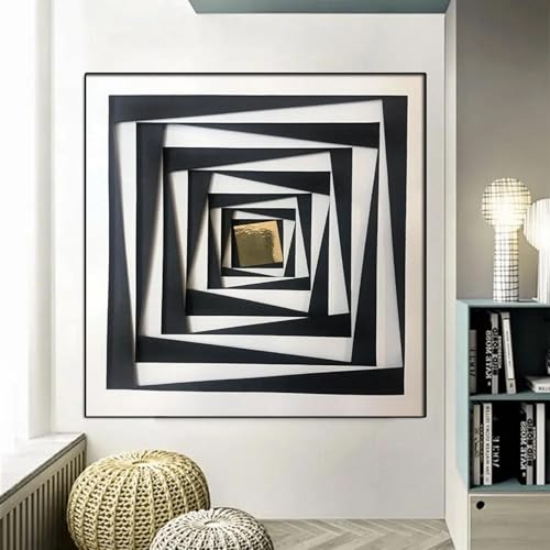 Art mural géométrique noir pour dynamiser un mur blanc - 3