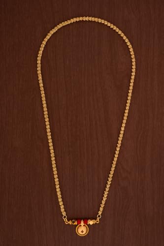 Image of Radha's Creations Women's 1 Gram Gold Plated Copper Mangalsutra with Chain 24 inch and Vati Tanmaniya