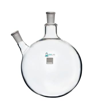 5L Round Bottom Receiving Flask - 2 Neck 24/40 - USAlab