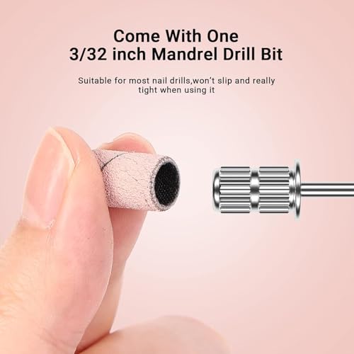 Image of MelodySusie 100 Pcs Nail Drill Bits Sanding Bands for Nail Drill 180 Fine Grit Nail File Sanding Bands for Acrylic Nails Gel Manicures and Pedicure