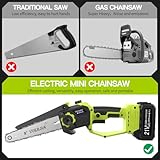 VOERJIA 6&8" Mini Chainsaw, Brushless Cordless Chainsaw with 2×4.0AH Batterie, 2 Guide Plate, 4 Chains, Electric Chainsaws with Automatic Oiler and Adjustable Chain for Cutting Branche, Trimming Tree - Image 8