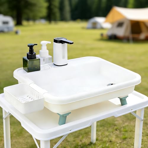 Portable Sink with Electric Faucet, Mobile Hand Washing Station with