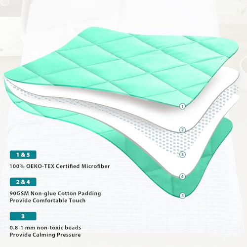 L'AGRATY Weighted Blanket - 60"x80" 20lbs Cooling Breathable Heavy Blanket Microfiber Material with Glass Beads for Adult All-Season Summer Fall Winter Soft Thick Comfort