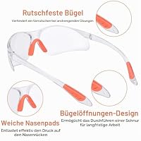 flintronic Schutzbrille für die Arbeit, 12 Stück, transparent, Experimentierschutzbrille, leicht, staubdicht, beschlagfrei, kratzfest und spritzwassergeschützt – Ansicht 3