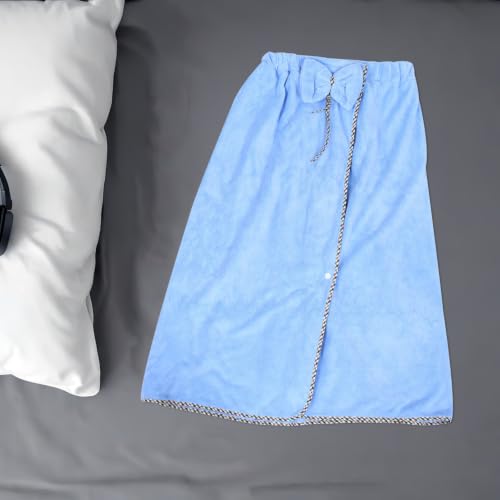 Toalla de baño tipo falda y gorro azul ifundom, ideal para tus rutinas de belleza y viajes 5