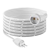 Meonum 3 Meters 2 Pin Extension Cable with Male and Female Connector, Compatible with TING SHEN Class 2 Power Supply, UL Certification 22AWG Waterproof Class 2 Power Unit Cord(White,1 Pack)