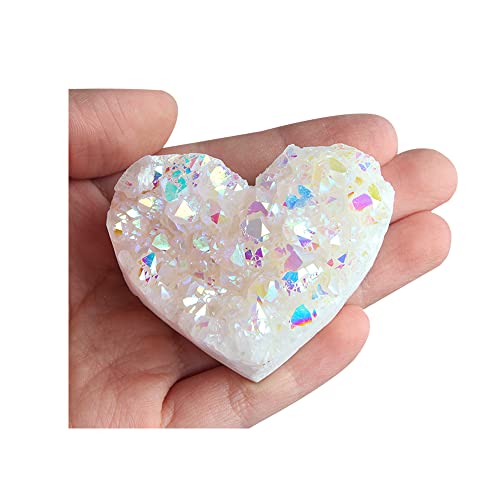 Acxico Lote al por mayor de 7 a 10 piezas de cristal de corazón de cuarzo natural Angel Aura