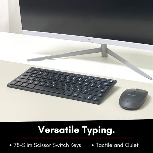 Macally 2.4G Small Wireless Keyboard - Ergonomic & Comfortable Computer Keyboard - Slim Compact Keyboard For Laptop Or Windows Pc, Tablet, Tv, Travel - Plug & Play External Mini Keyboard Wireless Usb #TOP4