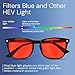 livho Blocking Gaming Glasses Blue Green Light for Computer Sleeping, Dual Coatings Red Lenses, for Women & Men