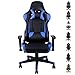 Sedia da Gioco Sedia Gaming Gioco Girevole Retrattile Poltrona di PU con poggiatesta e Cuscino in Pelle (Blu)