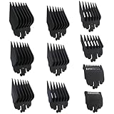 10 Pack Clipper Guards Set Replacement Fits for Conair HC224W/HC244NGBV/HCT242WR - 1/16' to 1', Black, by Vicue