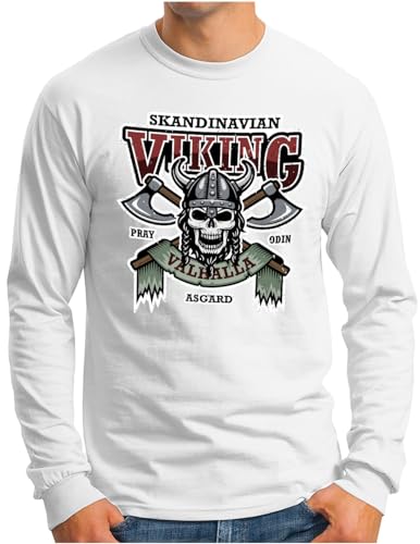 T-shirt Viking manches longues noir OM3 imprimé Odin haute qualité