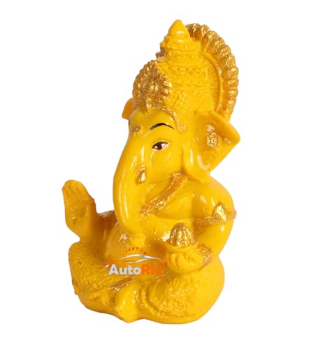 Image of Shri Ganesha Idol for Car Dashboard | Lord Statue for Home, Office & Pooja Room Decor | Spiritual Gift for Housewarming, Festive & Religious Occasions(Yellow)