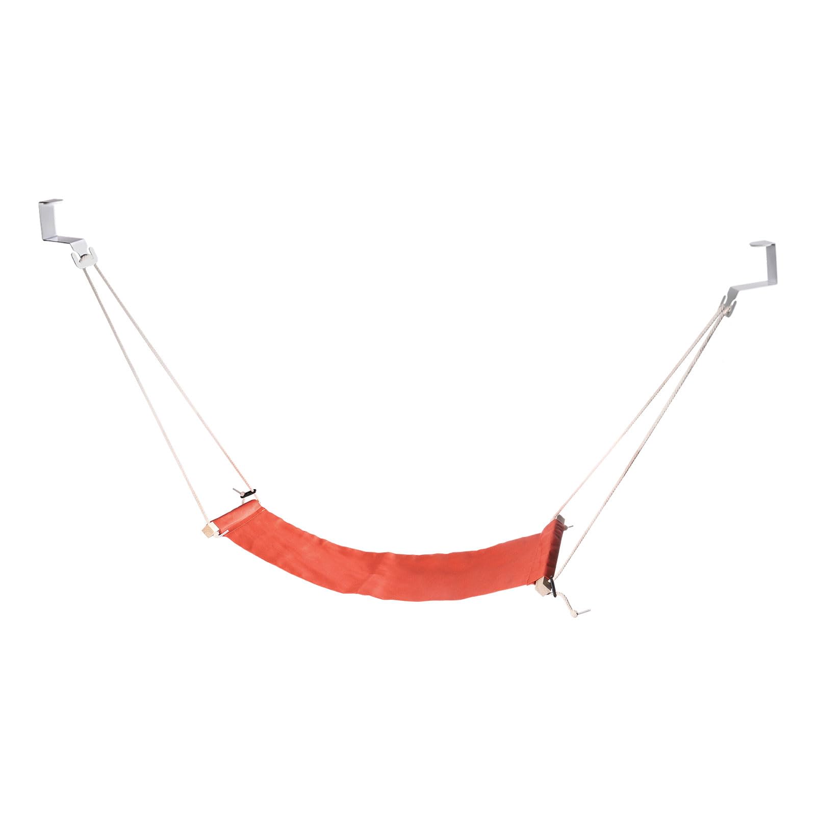 PATIKIL Foot Hammock Under Desk, Adjustable Foot Rest Sling with Hooks Portable Desk Footrest for Airplane Travel Home Office, Orange Style 1