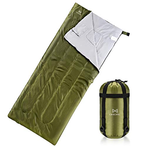 OMORC Sac de Couchage, Sac de Couchage de Camping, Randonnée pour 3 Saisons 15~30℃, avec Le Sac de Compression Imperméable, Idéal et Léger pour Enfants et Adultes, 200 * 83CM