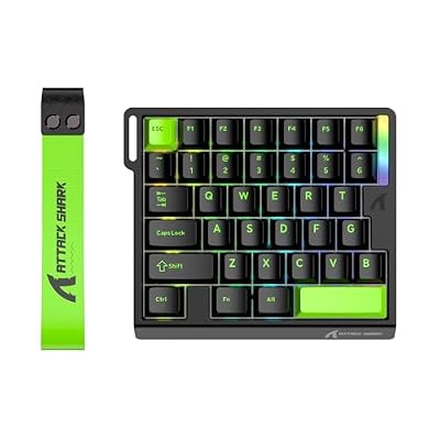 MAMBASNAKE Attack Shark M36HE One-Handed Wired Hall Effect Keyboard, 8K Polling & 0.125ms, Adjustable Trigger, Hot-Swappab, PBT Keycap, RGB, Web Driver Support, Gaming Keyboard for PC/Gamer Black