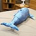 JunziWing Peluche Gigante Balena Blu, Cuscino per Dormire con Bambola di Pesce Grande, Animali Marini Ripieni di Balena, Regalo di Compleanno per Bambini 75 Cm