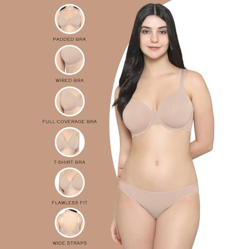 Image of Wacoal Women's Everyday Elegance|Padded|Wired|Full Cup|Everyday Wear|Smooth Finish|T-Shirt Bra