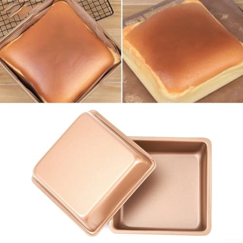 Moldes cuadrados para hornear de bricolaje, 2 unidades, moldes antiadherentes de 4 pulgadas para panaderos caseros (10.00 * 10.00 * 3.00 (cm))