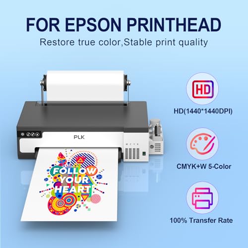 Image of PLK A3 DTF Printer with Shaker Dryer,XP600 DTF Machine,Roll Feeder,Film-Cutter,Double Speed,Upgraded L18058 with White Ink Stirring System,Apparel Transfer Printing (A3 Printer+Laptop+Oven)