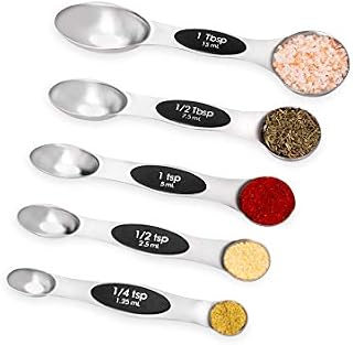 Internet's Best 5 Count Magnetic Measuring Spoon Set, Stainless Steel