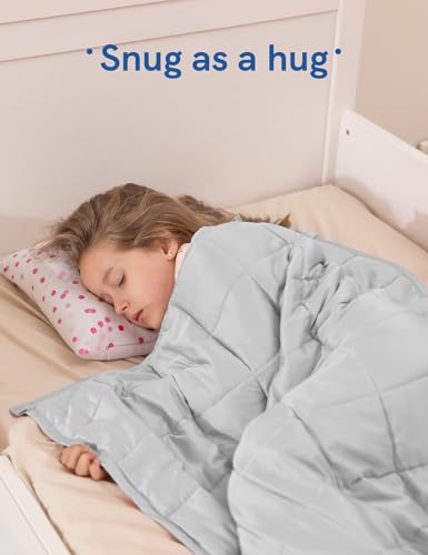 Image of YnM Cooling Weighted Blanket for Adults, 7lbs Heavy Bed Throw for One Person of 60lbs, Perfect for Hot Sleepers or Warm Climates with Rayon /Glass Beads(41x60 Inches,Twin Bed, Light Grey)