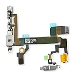 Johncase Original iphone 5s Power Button Replacement Switch Mute Volume Button Switch Connector Shock Flex Ribbon Cable,already installed High quality Metal Bracket Pre-installed Replacement Repair For iPhone 5S