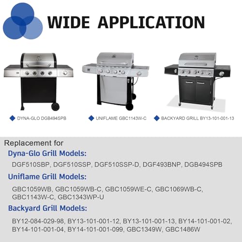 Paayox 15\" Grill Heat Plates Replacement Parts for Dynaglo Grill DGF510SBP, DGF493BNP, Backyard Grill BY15-101-001-02, BY13-101-001-13, GBC1460W, Porcelain Steel Heat Shield, 4-Pack
