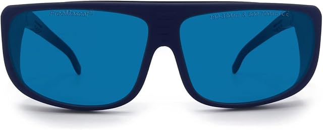 FreeMascot Professional OD 6+ 190nm-380nm / 600nm-700nm Wavelength Violet / Red Laser Safety Glasses