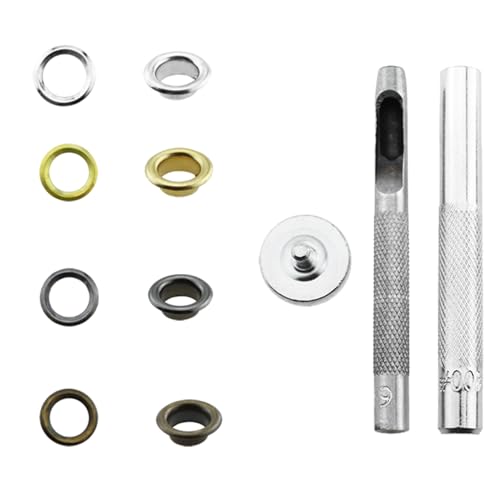 TAODAN 320PCS Grommet Kit 6mm 4 Colours Metal Round Edge Grommet with 3 Installation Tools Suitable for Curtains Leather Awnings Tarpaulins by TAODAN - Image 3