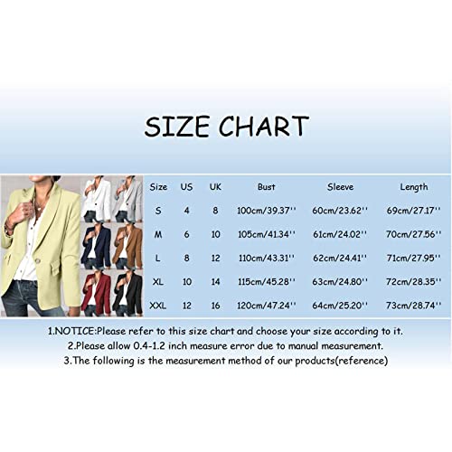 Womens Double Breasted Blazers Casual Long Sleeve Open Front Blazer Jackets Work Suits Womens Winter Coats (White, S) #TOP3