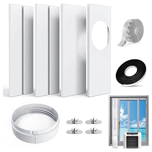 Kit de Sello de Ventana Universal para Aire Acondicionado Portátil de Manguera de Escape con Acoplador Kit de Ventilación de CA Ajustable Sello de PVC para Ventana Corrediza (Para Tubo de 15cm)