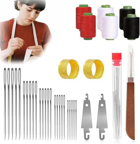 Save 14% on LYNRUI Big Eye Steel Sewing Needles Kit - 37Pcs