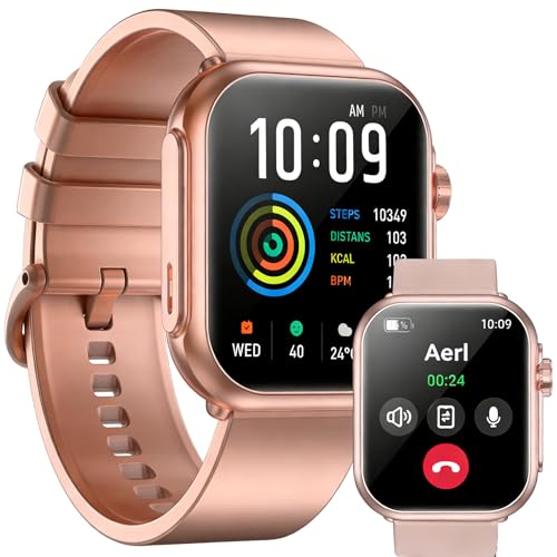 Image of Smart Watch for Men Women, 1000mAh Battery 100-Day Standby Time, 1.85 inch HD Screen Fitness Tracker, 110+ Sport Modes, IP68 Waterproof, Heart Rate /Sleep Monitor, Fitness Watch for Android /iOS (Rose Gold)